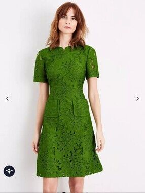 NWT Phase Eight Yazi Palm Lace Dress Green UK 12 Pockets